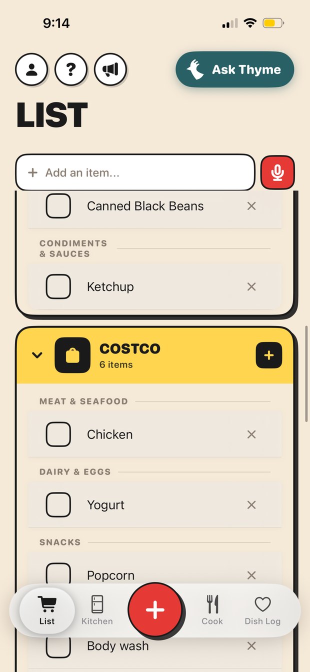 Trepo app shopping list by store