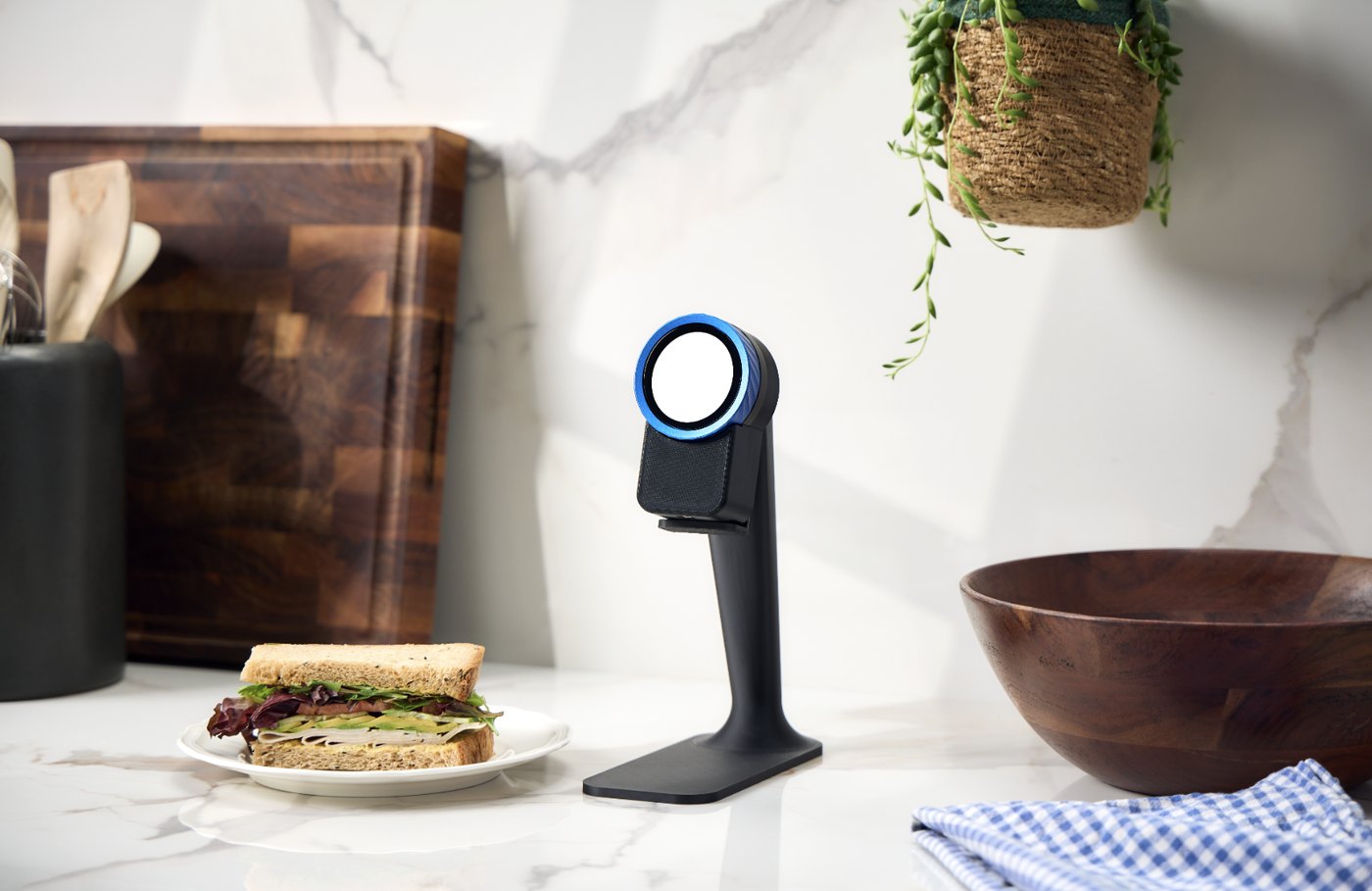 Trepo Halo on a kitchen counter stand